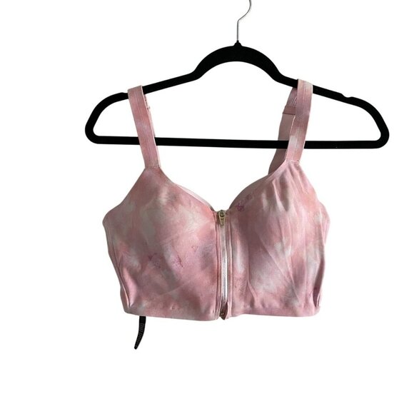 Victorias Secret Women 34C Pink Tie Dye Knockout Front Close Sports Bra - Picture 1 of 10